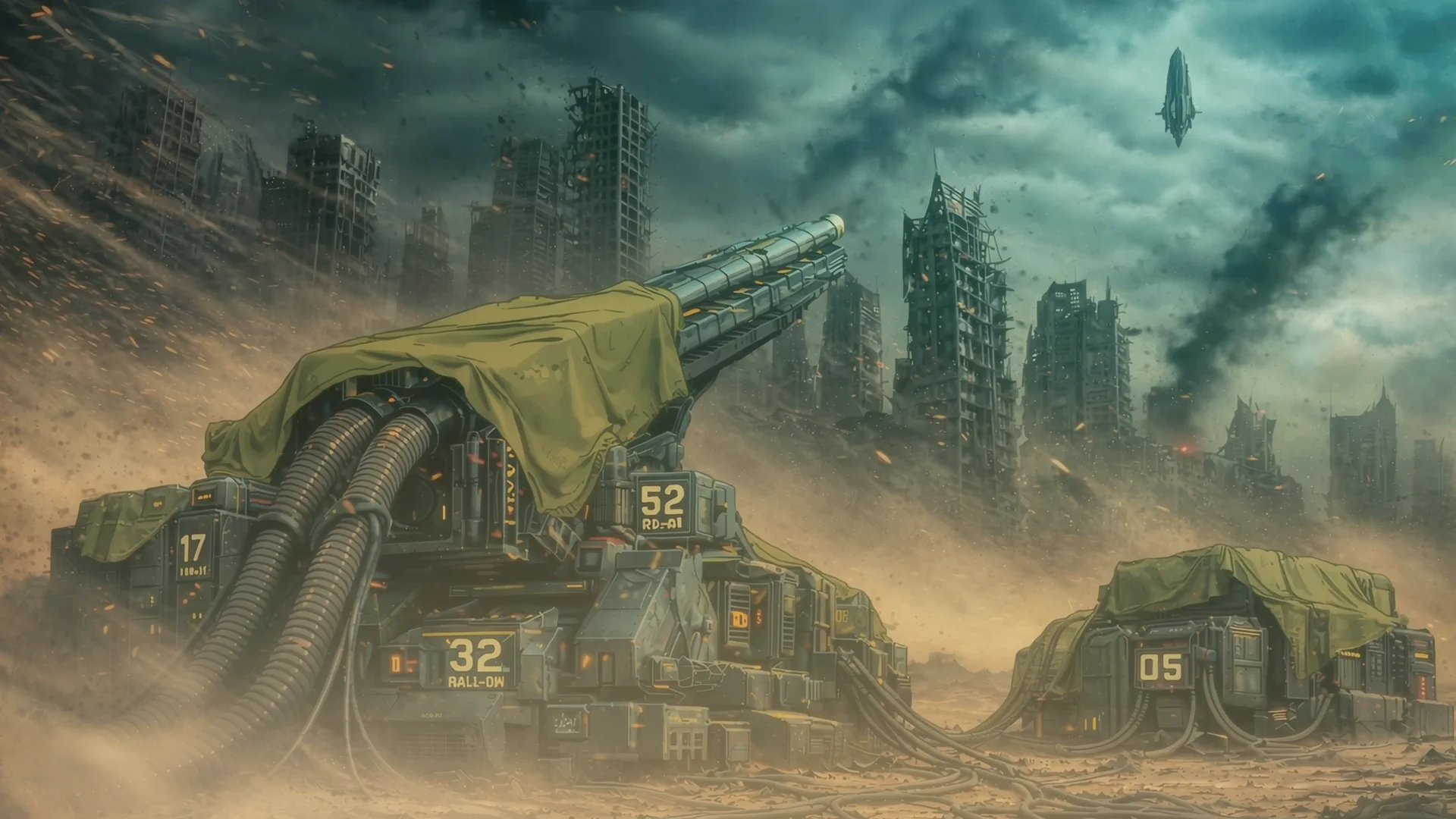 TERRARIUM mobile artillery in a dusty battlefield