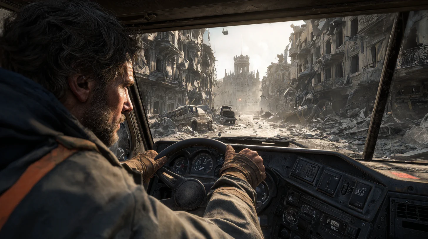 PROJECT MOVE driver moving through a ruined city