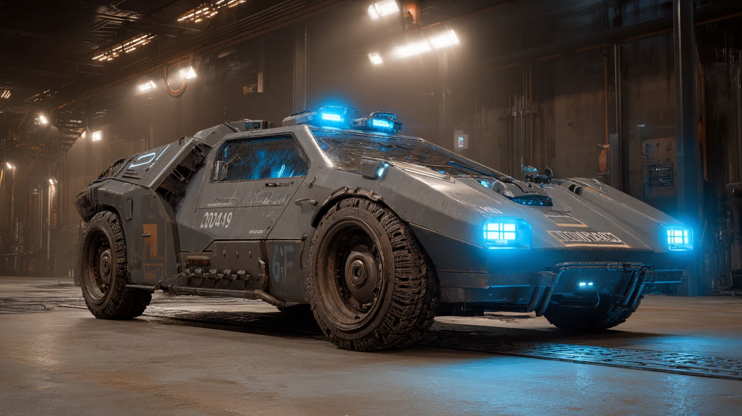 PROJECT MOVE armored vehicle in an industrial bay